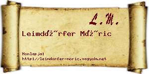 Leimdörfer Móric névjegykártya